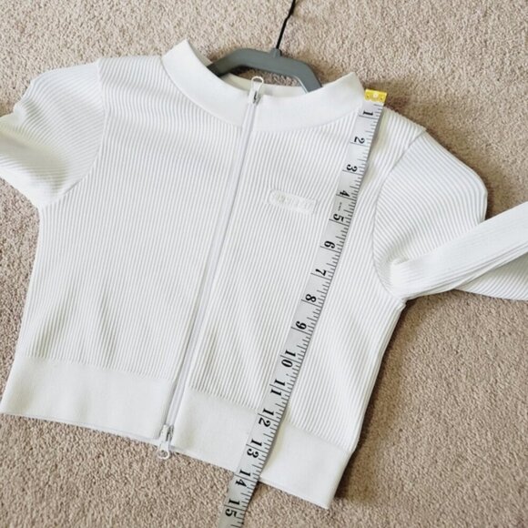 Sommer Ray White Cropped Compression Zip Workout Gym Jacket M - Picture 4 of 8